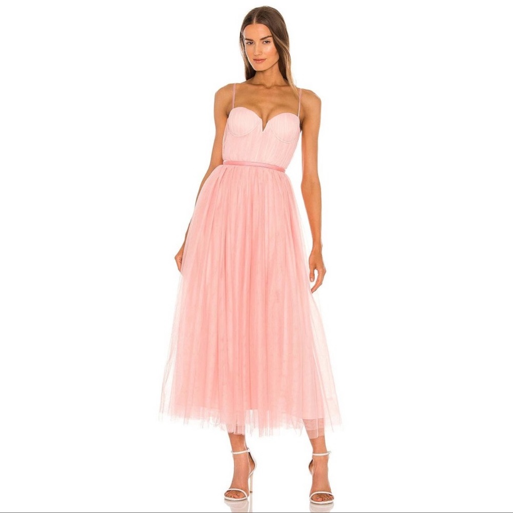 SAU LEE Selina Dress in Pink & Blush